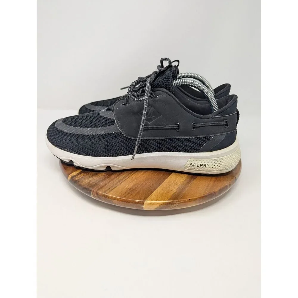 Sperry Fathom Mens Size 9 Top Sider 7 Seas 3-Eye Water Boat Shoes Sneakers Black